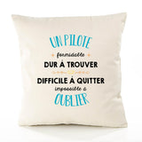 Housse de Coussin Premium Un Pilote Formidable - Coton Canvas Fairtrade Beige Idée Cadeau Décoration Canapé