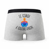 Caleçon Coach - Humour Boxer Gris Passion Idée Cadeau
