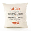 Housse de Coussin Premium Une Candy Aussi géniale - Coton Canvas Fairtrade Beige Idée Cadeau Décoration Canapé