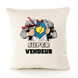 Housse de Coussin Premium Super Vendeur - Coton Canvas Fairtrade Beige Idée Cadeau Décoration Canapé