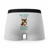 Caleçon Jean-Baptiste Le Plus Chouette - Humour Boxer Gris Idée Cadeau