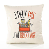Housse de Coussin Premium Bricolage Version Blanc - Coton Canvas Fairtrade Beige Idée Cadeau Décoration Canapé