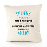 Housse de Coussin Premium Un Prêtre Formidable - Coton Canvas Fairtrade Beige Idée Cadeau Décoration Canapé