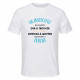 Maillot de Sport Homme pour Un Inspecteur Formidable Blanc - T-Shirt Respirant Polyester Manches Courtes - Cadeau Sportif Anniversaire Noël Fête des Pères