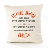 Housse de Coussin Premium Un Marc-Antoine Aussi génial - Coton Canvas Fairtrade Beige Idée Cadeau Décoration Canapé