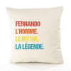 Housse de Coussin Premium Fernando Mythe Légende Vintage - Coton Canvas Fairtrade Beige Idée Cadeau Décoration Canapé