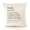 Housse de Coussin Premium Maël Définition - Coton Canvas Fairtrade Beige Idée Cadeau Décoration Canapé