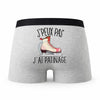 Caleçon Patinage - Humour Boxer Gris Idée Cadeau Passion