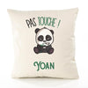 Housse de Coussin Premium Yoan Pas Touche Panda - Coton Canvas Fairtrade Beige Idée Cadeau Décoration Canapé 40x40