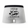 Caleçon Plongeon - Humour Boxer Gris Idée Cadeau Passion