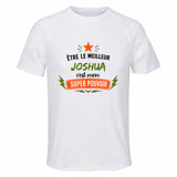 Maillot de Sport Homme Meilleur Joshua Super Pouvoir Cadeau Anniversaire Noël Fête des Pères T-Shirt Respirant Polyester