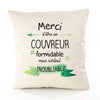 Housse de Coussin Premium Merci Couvreur Inoubliable - Coton Canvas Fairtrade Beige Idée Cadeau Décoration Canapé