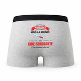 Caleçon Marraine Aide Soignante - Humour Boxer Gris Idée Cadeau Fête des Pères