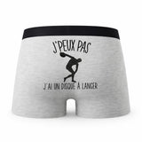 Caleçon Lancer du Disque - Humour Boxer Gris Idée Cadeau Passion