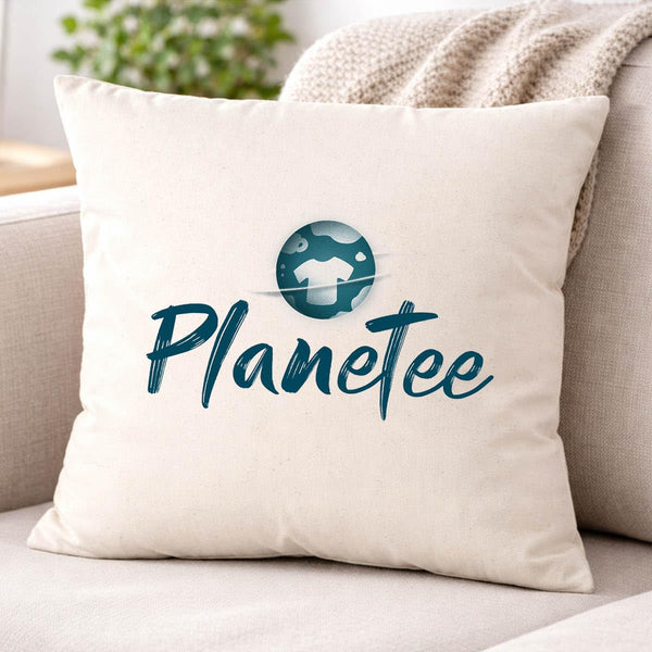 Housse de Coussin Premium Skateboard 2 Version Blanc - Coton Canvas Fairtrade Beige Idée Cadeau Décoration Canapé