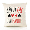 Housse de Coussin Premium Manille Version Blanc - Coton Canvas Fairtrade Beige Idée Cadeau Décoration Canapé