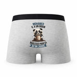 Caleçon Mohamed Panda Grain - Humour Boxer Gris Idée Cadeau