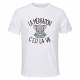 Maillot de Sport Homme Meditation Elephant C'est La Vie - T-Shirt Respirant Polyester Manches Courtes - Cadeau Sportif Anniversaire Noël Fête des Pères