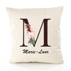 Housse de Coussin Premium Marie-Laure Lettre - Coton Canvas Fairtrade Beige Idée Cadeau Décoration Canapé
