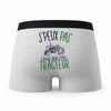 Caleçon Tracteur - Humour Boxer Gris Idée Cadeau Passion