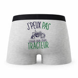 Caleçon Tracteur - Humour Boxer Gris Idée Cadeau Passion