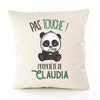 Housse de Coussin Premium Claudia Pas Touche Panda - Coton Canvas Fairtrade Beige Idée Cadeau Décoration Canapé 40x40