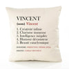 Housse de Coussin Premium Vincent Définition - Coton Canvas Fairtrade Beige Idée Cadeau Décoration Canapé
