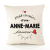 Housse de Coussin Premium Anne-Marie d'amour - Coton Canvas Fairtrade Beige Idée Cadeau Décoration Canapé 40x40