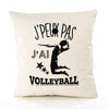 Housse de Coussin Premium Volleyball Version Blanc - Coton Canvas Fairtrade Beige Idée Cadeau Décoration Canapé