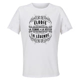 Maillot de Sport Femme pour Elodie Copie Deesse Legende Noire - T-Shirt Respirant Polyester Manches Courtes - Cadeau Sportive Anniversaire Noël Fête des Mères