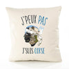 Housse de Coussin Premium Corse Version Blanc - Coton Canvas Fairtrade Beige Idée Cadeau Décoration Canapé