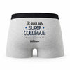 Caleçon William Un Super Collègue - Humour Boxer Gris Idée Cadeau