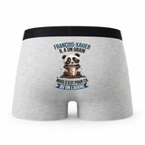 Caleçon Francois-Xavier Panda Grain - Humour Boxer Gris Idée Cadeau