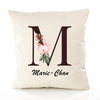 Housse de Coussin Premium Marie-Chantal Lettre - Coton Canvas Fairtrade Beige Idée Cadeau Décoration Canapé