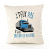 Housse de Coussin Premium Chauffeur-Routier Version Blanc - Coton Canvas Fairtrade Beige Idée Cadeau Décoration Canapé
