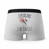 Caleçon Ballet Danse Classique - Humour Boxer Gris Idée Cadeau Passion