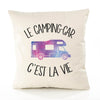 Housse de Coussin Premium Camping Car - Coton Canvas Fairtrade Beige Idée Cadeau Décoration Canapé