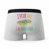 Caleçon Baby - Foot - Humour Boxer Gris Idée Cadeau Passion