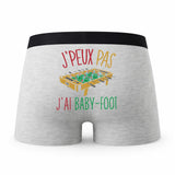 Caleçon Baby - Foot - Humour Boxer Gris Idée Cadeau Passion