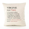 Housse de Coussin Premium Virginie Définition - Coton Canvas Fairtrade Beige Idée Cadeau Décoration Canapé