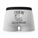 Caleçon Balle Au Tambourin - Humour Boxer Gris Idée Cadeau Passion