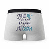 Caleçon Origami - Humour Boxer Gris Idée Cadeau Passion
