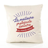 Housse de Coussin Premium prothésiste Dentaire Meilleure Monde - Coton Canvas Fairtrade Beige Idée Cadeau Décoration Canapé