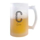 Verre à Bière Carlos Lettre Littérature | Chope de Bière Pinte | Idée Cadeau Prénom Livre Lecture Anniversaire Papa Collègue Départ Retraite Noël
