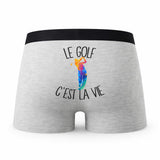 Caleçon Golf - Humour Boxer Gris Passion Idée Cadeau