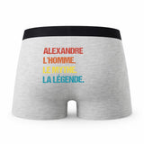 Caleçon Alexandre Mythe Légende Vintage - Humour Boxer Gris Idée Cadeau