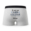 Caleçon Rodrigue Un Super Collègue - Humour Boxer Gris Idée Cadeau