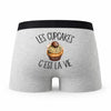 Caleçon Cupcakes - Humour Boxer Gris Passion Idée Cadeau