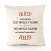 Housse de Coussin Premium Un Jessy Aussi génial - Coton Canvas Fairtrade Beige Idée Cadeau Décoration Canapé