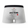Caleçon Docteure d'amour - Humour Boxer Gris Idée Cadeau